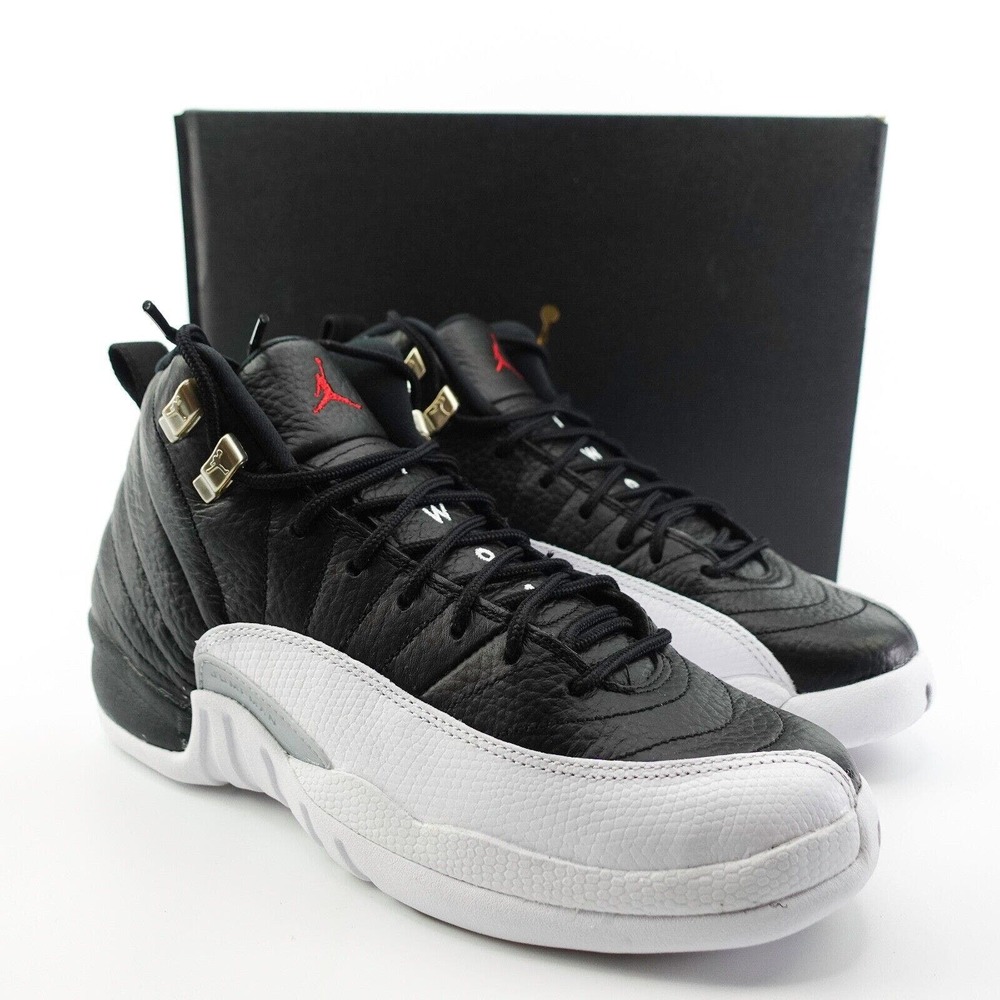 Nike Air Jordan 12 Retro GS Size 7Y Playoff Black White 153265-006 Womens 8.5